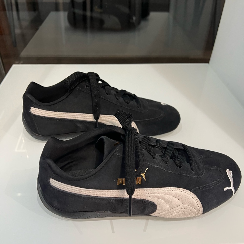 Puma Black and White Speedcat sneakers